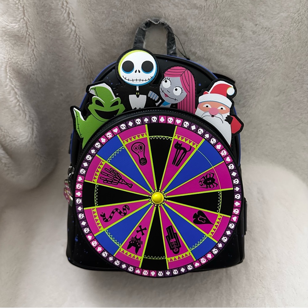 Disney Nightmare Before Christmas Wheel Loungefly Mini Backpack: BNWT